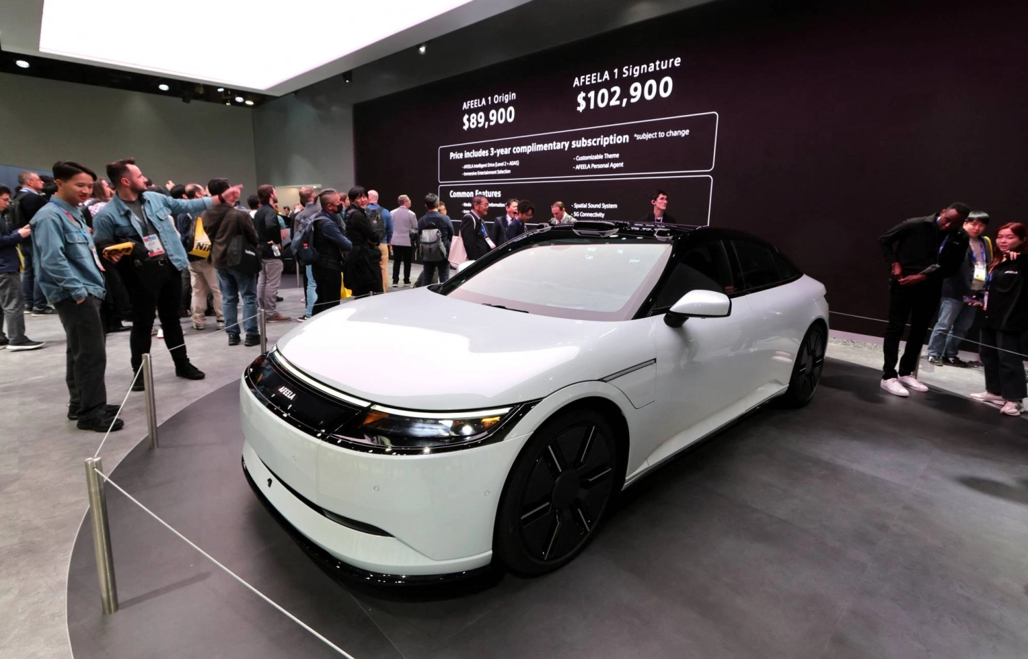 A Sony-Honda Afeela 1 Signature electric vehicle is displayed during CES 2025 in Las Vegas in January 2025. The company recently canceled plans to release the model in the U.S. market. A Sony-Honda Afeela 1 Signature electric vehicle is displayed during CES 2025 in Las Vegas in January 2025. The company recently canceled plans to release the model in the U.S. market.
