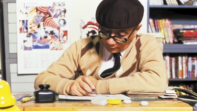 Seen here in an archival shot, Osamu Tezuka's influence on Japanese anime has been monumental.
