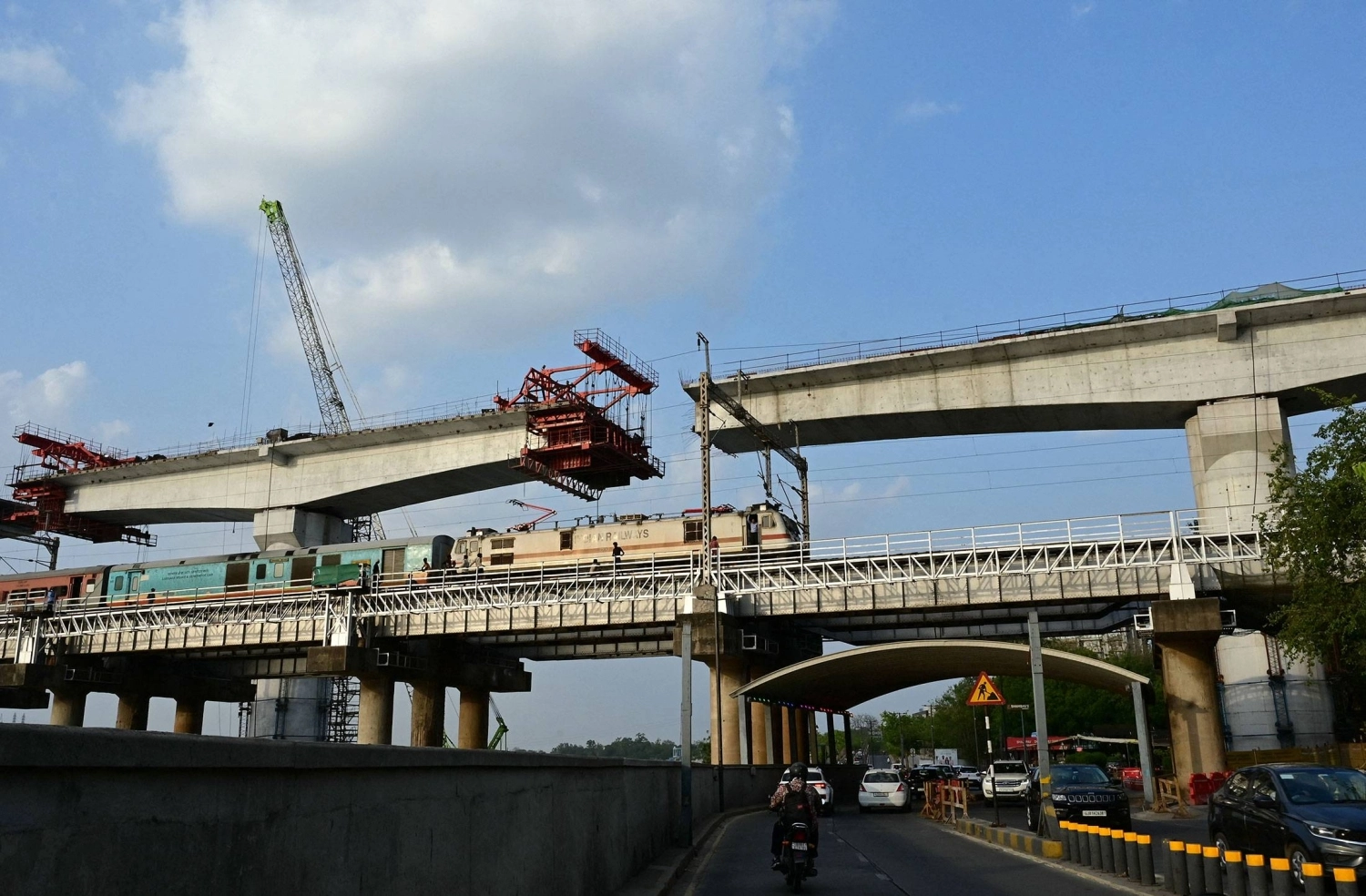 An under-construction section of the Mumbai-Ahmedabad High Speed Rail project in Ahmedabad, India. An under-construction section of the Mumbai-Ahmedabad High Speed Rail project in Ahmedabad, India.
