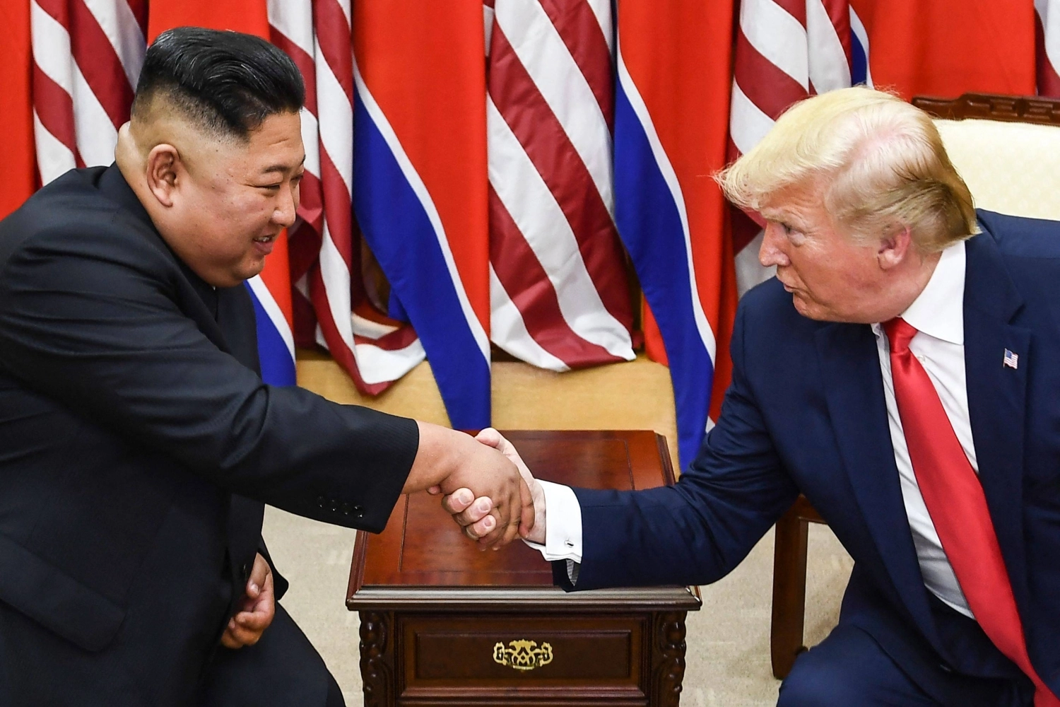 North Korean leader Kim Jong Un and U.S. President Donald Trump shake hands during a meeting on the south side of the Military Demarcation Line that divides North and South Korea, on June 30, 2019. North Korea continues to develop its nuclear weapons and ballistic missile capabilities, while tensions between Japan and China — and between China and the United States — remain high. North Korean leader Kim Jong Un and U.S. President Donald Trump shake hands during a meeting on the south side of the Military Demarcation Line that divides North and South Korea, on June 30, 2019. North Korea continues to develop its nuclear weapons and ballistic missile capabilities, while tensions between Japan and China — and between China and the United States — remain high.