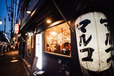 The entrance to Marco, an "izakaya" (Japanese pub) in central Tokyo, where rising costs and changing drinking habits are reshaping Japan’s drinking culture.