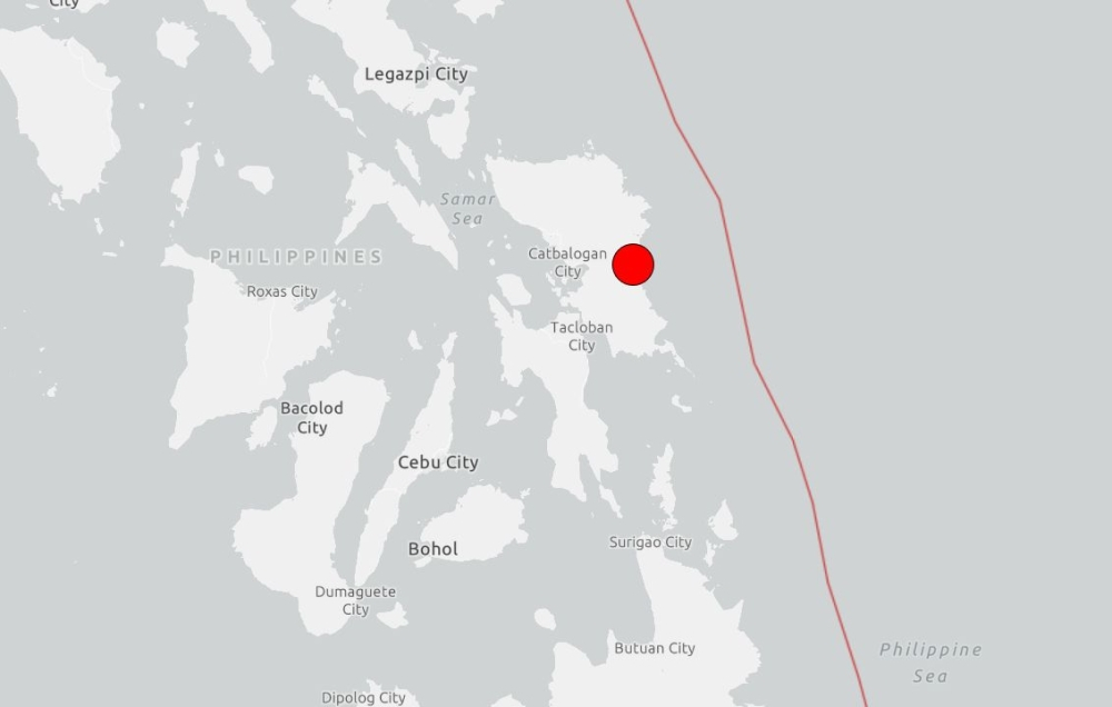 Magnitude 6.0 earthquake hits Samar island in central Philippines A screen capture shows the epicentre of a magnitude 6.0 earthquake in the Philippines on May 4, 2026. — USGS pic