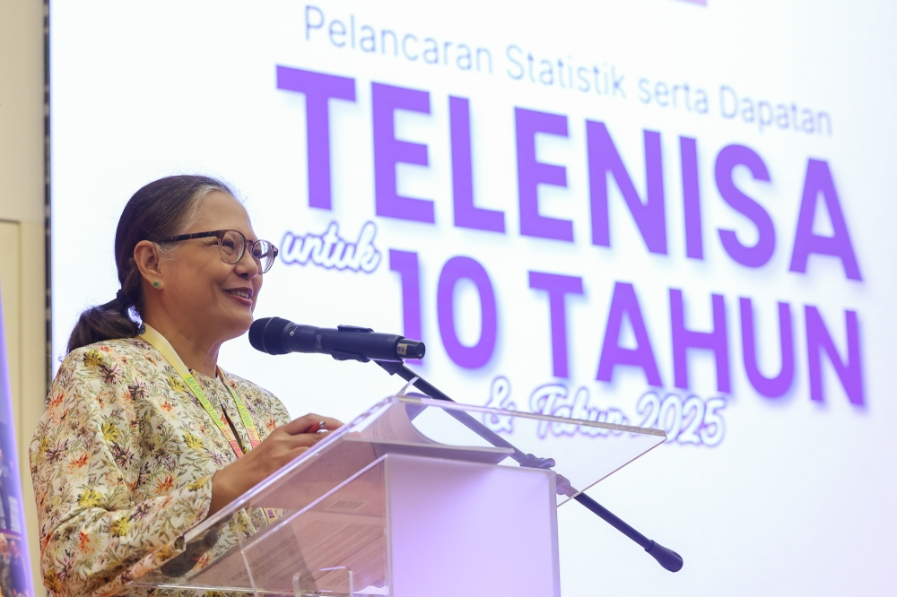‘No child left behind’: SIS Forum to draft law, push new agency to make ex-husbands pay their dues SIS Forum executive director Rozana Isa speaks during the launch of Telenisa’s 10-year and 2025 statistics and findings report at SD Guthrie Tower in Ara Damansara on June 18, 2026. — Picture by Yusof Isa