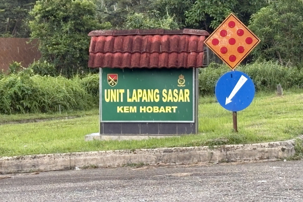 Another incident at Hobart Camp, two soldiers injured after weapon explodes A sign is seen outside the Hobart Camp shooting range in Gurun, Kedah, on June 16, 2026. Two military personnel, a corporal and a sergeant, sustained knee injuries after a firearm used during training at Hobart Camp in Gurun, Kedah, exploded due to a technical malfunction yesterday. — Bernama pic