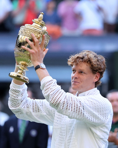 Sinner survives bruising four-set battle with Zverev to defend Wimbledon title Italy’s Jannik Sinner poses with the Gentleman’s Singles trophy after his victory against Germany’s Alexander Zverev at the end of their men’s singles final tennis match on the last day of the 2026 Wimbledon Championships at The All England Lawn Tennis and Croquet Club in Wimbledon, southwest London, on July 12, 2026. — AFP