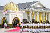 Singapore president gets 21-gun salute at Istana Negara in first Malaysia state visit His Majesty Sultan Ibrahim, King of Malaysia, welcomes Singapore President Tharman Shanmugaratnam and his wife, Jane Ittogi Shanmugaratnam, at Istana Negara on July 13, 2026. — Bernama pic