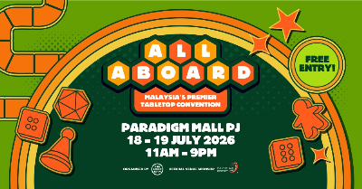 Tabletop gamers, have fun, play games at the free All Aboard 2026 event happening July 18-10 The All Aboard 2026 event is free of charge for visitors. — Picture courtesy of Magic Rain