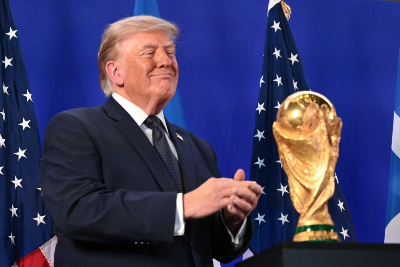 Did Tuchel’s defensive tactics ruin England’s World Cup? Even Donald Trump thinks so US President Donald Trump stands by the Fifa World Cup trophy as he listens to Fifa President Gianni Infantino speak during a reception at Trump Tower in New York on July 17, 2026. — AFP pic