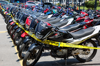 Terengganu police return 222 seized RXZ motorcycles to owners Various seized motorcycles are seen at the Terengganu Police Contingent Headquarters in Kuala Terengganu on August 3, 2026. — Bernama pic