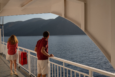 Ithaca bets on hometown hero Odysseus for tourism boom Tourists stand on the deck of a ferry heading to the island of Ithaca, in the Ionian Sea, on August 3, 2026. Ithaca, the home to the hero Odysseus in Homer's Odyssey, is far from Greece's main tourist hubs it has never been a regular stop for travellers. The release of the blockbuster film The Odyssey has the island's businesses and officials expecting a rise touristic activity. — AFP pic
