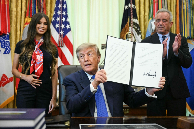 WHO says Trump vaccine shake-up goes against evidence US President Donald Trump signs an executive order calling for more research and flexibility on vaccines, alongside US Secretary of Health and Human Services Robert F. Kennedy Jr. (R) and Jayme Leagh Franklin (L), founder of The Conservateur, in the Oval Office of the White House in Washington, DC, on August 10, 2026. Trump signed an executive order Monday pushing for a rethink of school vaccine mandates and repeating calls for the measles-mumps-rubella vaccine to be separated into three individual shots. Curbing vaccines has been a key priority for Health Secretary Robert F. Kennedy Jr, who founded an anti-vaccine nonprofit and has long promoted a disproven link between immunisation and autism. — AFP pic