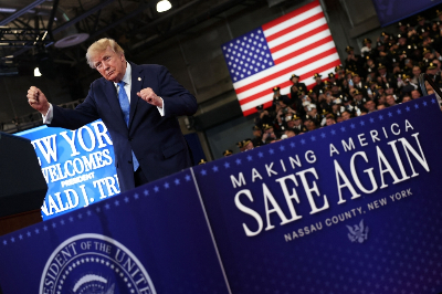 Trump vows to ‘soon’ declare Strait of Hormuz part of US territory US President Donald Trump dances after delivering remarks at the David S. Mack Center for Training and Intelligence in Garden City, New York on August 14, 2026. — Getty Images via AFP pic
