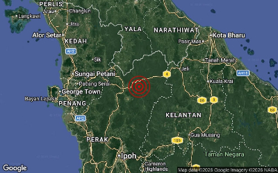 Temenggor, Gerik hit by 3.4-magnitude earthquake MetMalaysia said the earthquake occurred at a depth of 10km at coordinates 5.5 degrees North and 101.3 degrees East. — Picture from Facebook/MetMalaysia