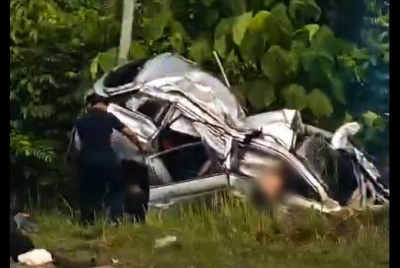 Two killed in Proton X70 crash while fleeing police checkpoint in Gua Musang A damaged Proton X70 is seen on the side of the road near Kilometre 16 of Jalan Gua Musang-Kuala Lipis. — Social media pic