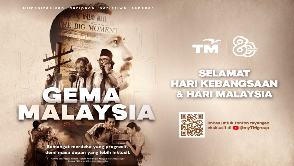 Malay Mail’s 1957 report inspires Telekom Malaysia film about the unsung heroes behind the voice of Merdeka (VIDEO) ‘Gema Malaysia’, Telekom Malaysia’s National Day and Malaysia Day short film, was inspired by a Malay Mail report published on Aug 31, 1957, and pays tribute to the telecommunications workers who helped carry the voice of Merdeka across the country. — Picture courtesy of Telekom Malaysia