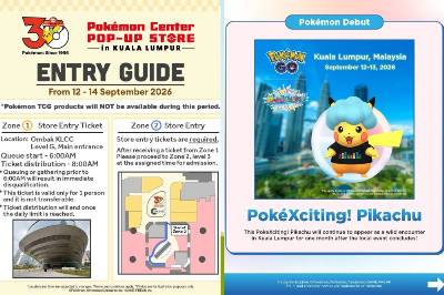 Ombak KLCC Pokémon Pop-up store queues open at 6am. Will you be there Sept 12? If you're keen to enter the Pokémon Pop-up store, queues start at 6am. — Pictures via Pokémon Malaysia social media