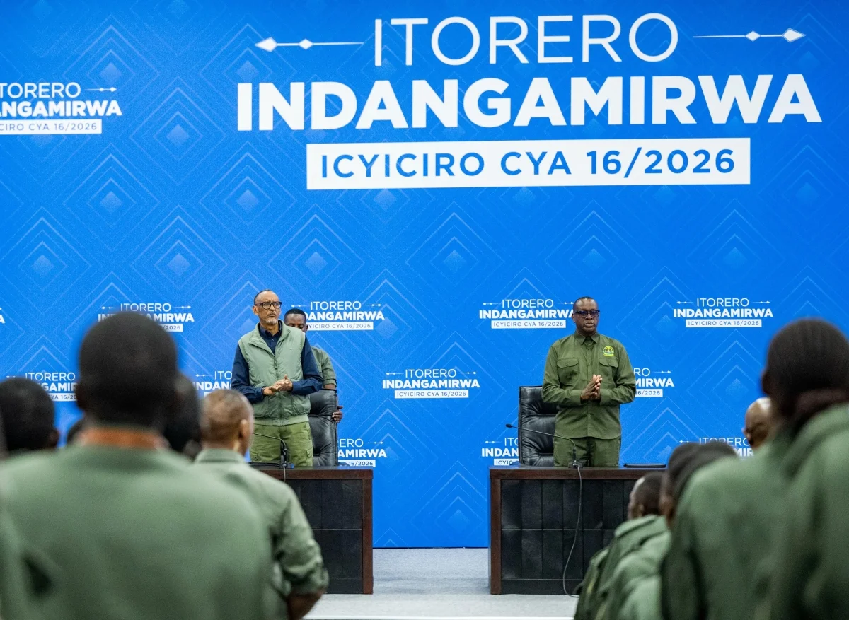 President Paul Kagame and Minister of National Unity and Civic Engagement Jean Damascene Bizimana. President Paul Kagame and Minister of National Unity and Civic Engagement Jean Damascene Bizimana.