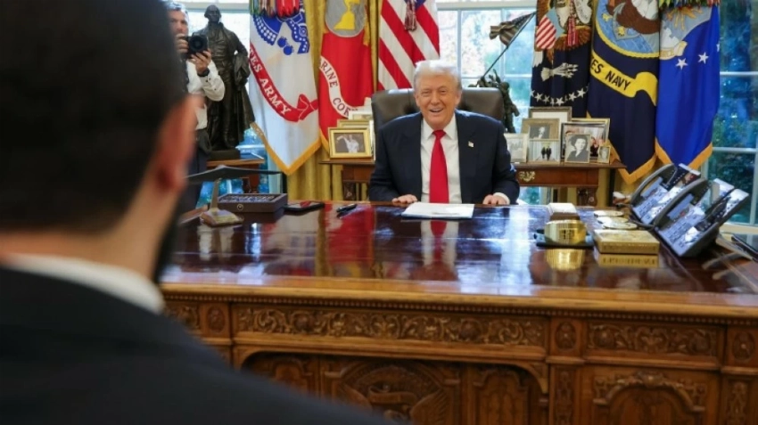 ترمب متحدثاً للشرع.