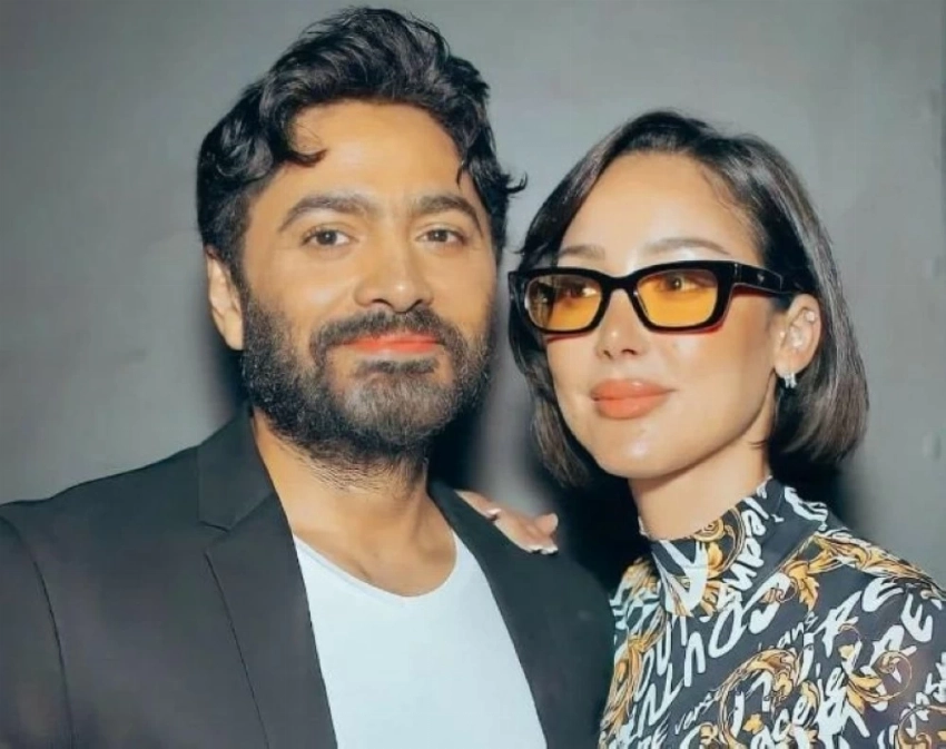 المطرب المصري تامر حسني وطليقته المطربة المغربية بسمة بوسيل