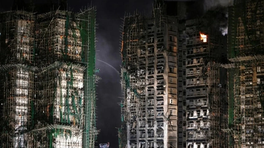 لحظة اندلاع الحريق.