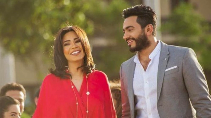 المطرب المصري تامر حسني والمطربة المصرية شيرين عبد الوهاب.