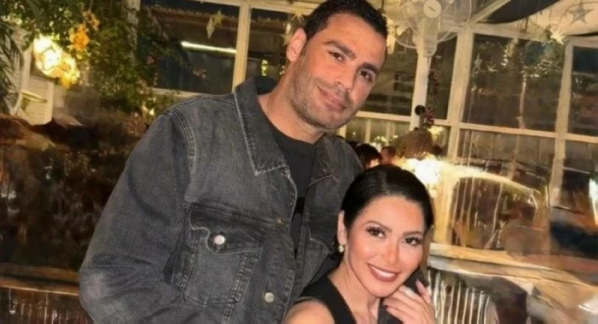 الفنانة المصرية لقاء الخميسي وزوجها الكابتن محمد عبدالمنصف.