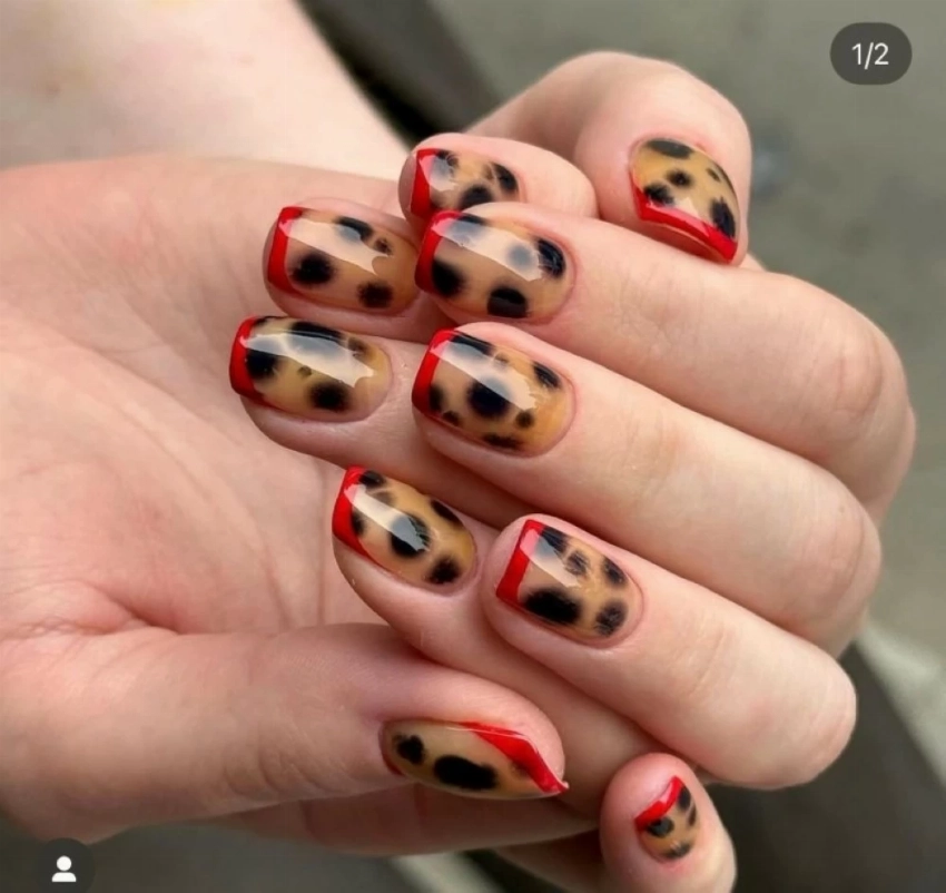 أظافر بلمسة جريئة.. عندما تلتقي طبعات النمر بالألوان الزاهية