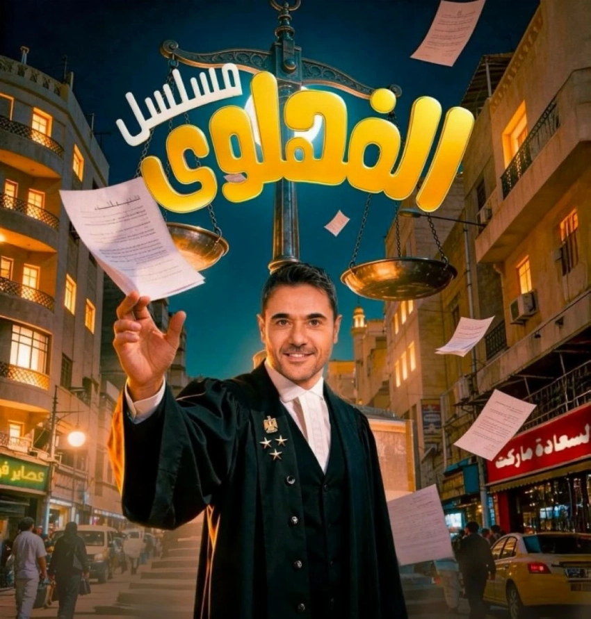 Egyptian artist Ahmed Ezz is featured on the poster for his radio series “Al-Fahlawi”.