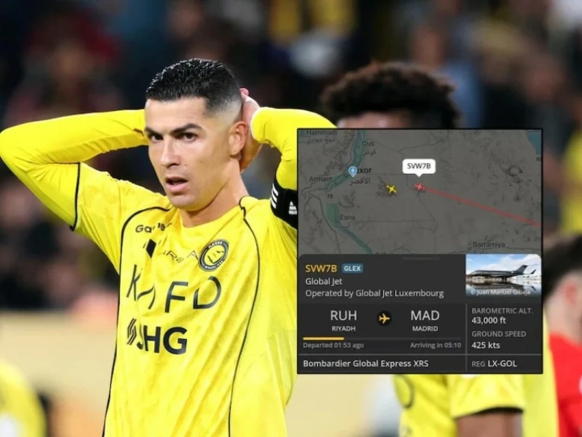 طائرة رونالدو تتجه إلى مدريد.. غموض حول وجوده وعائلته على متن الرحلة!