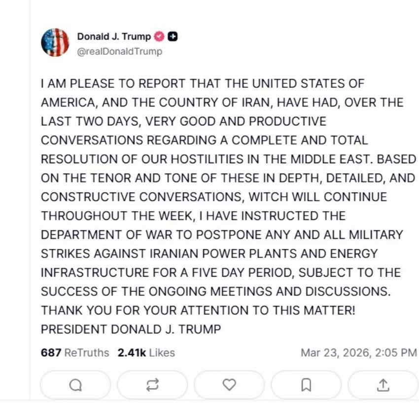 منشور ترمب على إكس