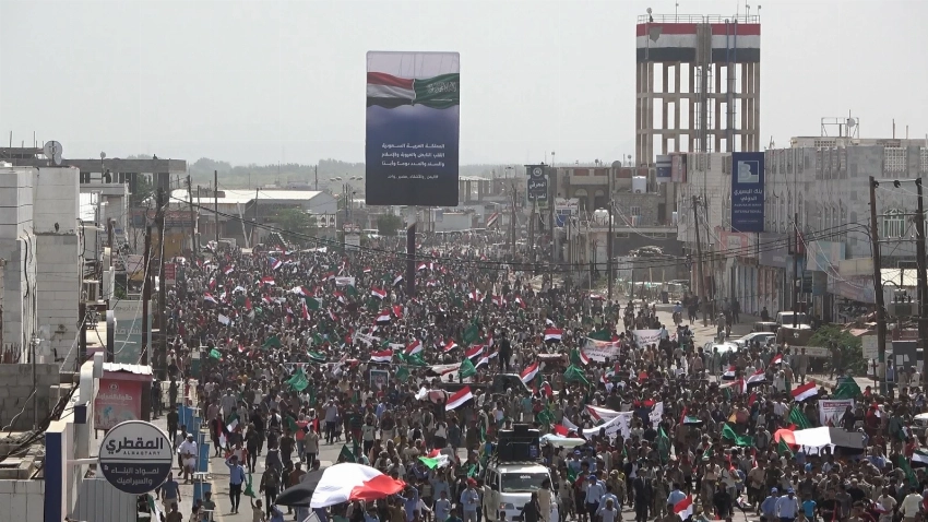 المسيرات المؤيدة للسعودية في المخا.