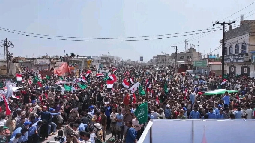 مسيرة مؤيدة للسعودية في الساحل الغربي.