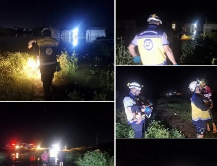 الفرات يغدر بالسوريين.. مخيم جرابلس يتحوّل لـ«جزيرة غارقة» وسط السيول
