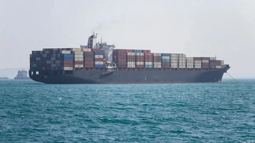 Cargo ship in the Strait of Hormuz
