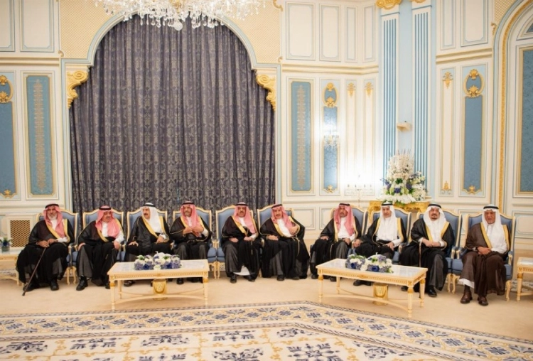 ولي العهد يستقبل الأمراء والعلماء والوزراء وجمعا من المواطنين الذين قدموا للسلام عليه ولي العهد يستقبل الأمراء والعلماء والوزراء وجمعا من المواطنين الذين قدموا للسلام عليه