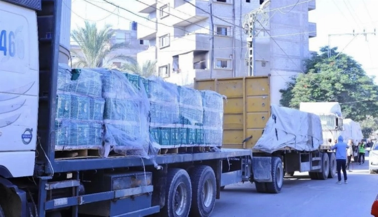 وصول قافلة إغاثية سعودية جديدة إلى قطاع غزة وصول قافلة إغاثية سعودية جديدة إلى قطاع غزة