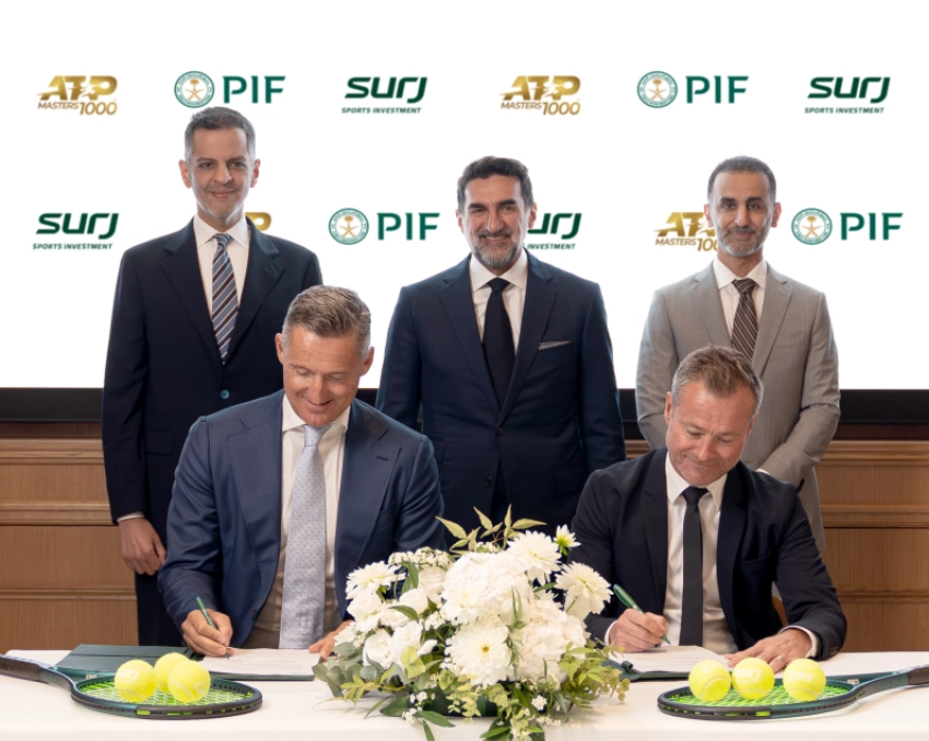 Saudi Arabia to host new ATP Masters 1000 tournament from 2028 SURJ and ATP officials sign the new agreement in the presence of PIF Governor Yasir Al-Rumayyan. (Supplied)