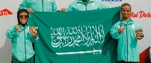 Fajr Al-Samri (45 kg) and Talal Al-Balawi (49 kg) won silver medals in weight lifting.(Team Saudi)